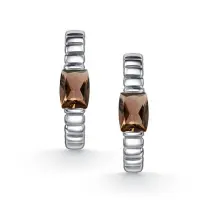 Серьги из серебра с раухтопазом