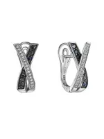 Серьги серебряные с сапфиром и фианитами «Флирт» Серьги серебряные с сапфиром и фианитами «Флирт»