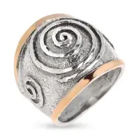 Серебряное кольцо с золотом