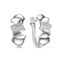 Серебряные серьги с фианитами