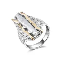 Серебряное кольцо с жемчугом и золотом