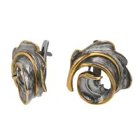 Серьги из серебра с позолотой