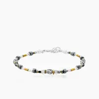 Браслет из серебра с камнем дымчатый кварц