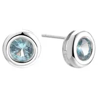 Серьги-гвоздики из серебра с фианитами