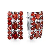 Серьги из серебра с гранатом Серьги из серебра с гранатом