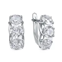 Серьги из серебра с фианитами