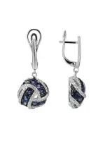 Серьги из серебра с натуральным сапфиром