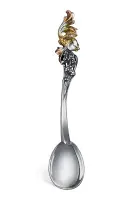 Серебряная чайная ложка «Золотая рыбка»