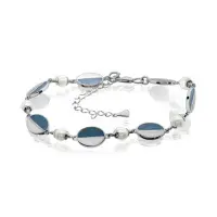 Браслет из серебра с жемчугом и эмалью