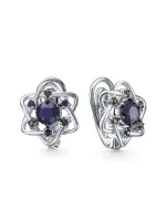 Серьги из серебра с сапфиром