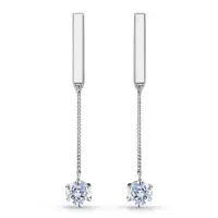 Серьги из серебра с фианитами