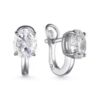 Серьги из серебра с горным хрусталем Серьги из серебра с горным хрусталем