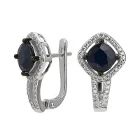 Серьги из серебра с сапфиром Серьги из серебра с сапфиром