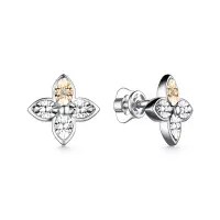 Пусеты из серебра с бриллиантами Пусеты из серебра с бриллиантами