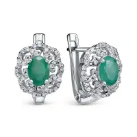 Серьги из серебра с бериллом Серьги из серебра с бериллом