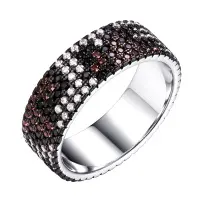 Серебряное кольцо с нанокристаллом и фианитом