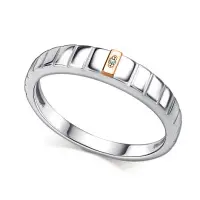 Кольцо из серебра с бриллиантом