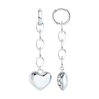 Серьги из серебра «Сердце»