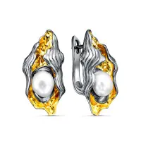 Серьги из серебра 925 пробы с барочным жемчугом Серьги из серебра 925 пробы с барочным жемчугом