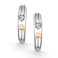 Серьги из серебра с бриллиантами «Сердце»