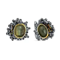 Серьги из серебра с лабрадоритами Серьги из серебра с лабрадоритами