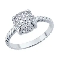 Кольцо из серебра с фианитами