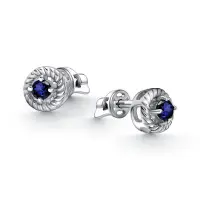 Серьги из серебра с сапфиром