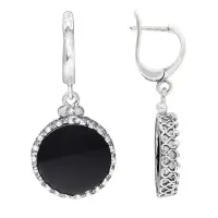 Серьги из серебра с ониксом
