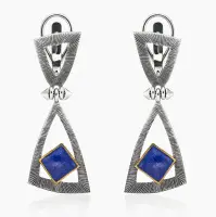 Серебряные серьги с лазуритом