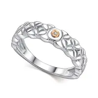 Серебряное кольцо с бриллиантом и позолотой