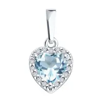 Подвеска из серебра с топазом и фианитами Подвеска из серебра с топазом и фианитами