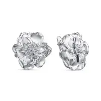 Серьги из серебра с фианитом «Цветок» Серьги из серебра с фианитом «Цветок»