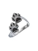 Серебряное кольцо с эмалью «Лапки»