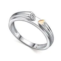 Кольцо из серебра с бриллиантом «Сердце» Кольцо из серебра с бриллиантом «Сердце»