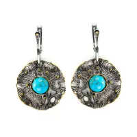 Серебряные серьги с бирюзой