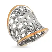 Серебряное кольцо с золотом