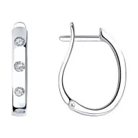 Серьги из серебра с фианитами Серьги из серебра с фианитами