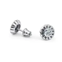 Серьги из серебра с фианитами