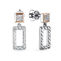 Серьги из серебра с бриллиантами