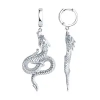 Серебряные серьги «Дракон»