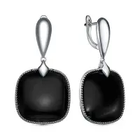 Серебряные серьги с ониксом