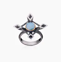 Серебряное кольцо с камнем ларимар Серебряное кольцо с камнем ларимар