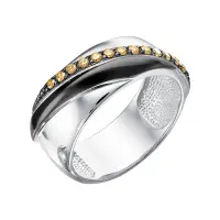 Кольцо из серебра с цитринами