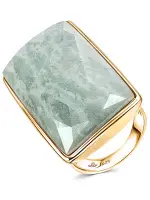 Серебряное кольцо с амазонитом и позолотой Серебряное кольцо с амазонитом и позолотой