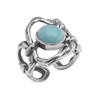 Кольцо из серебра с ларимаром Кольцо из серебра с ларимаром