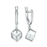 Серьги из серебра с фианитами Серьги из серебра с фианитами