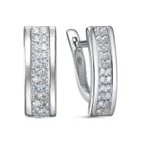 Серебряные серьги с фианитами