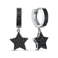 Серьги из серебра со шпинелью «Звезда» Серьги из серебра со шпинелью «Звезда»