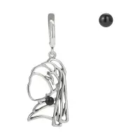 Серьги из серебра с жемчугом «Силуэт с жемчужиной»