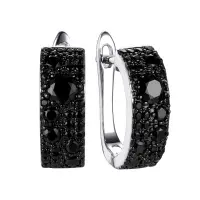 Серебряные серьги с шпинелью и фианитами